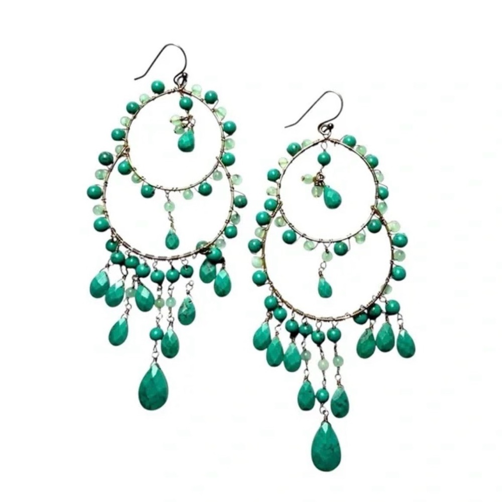 Stella & Dot Azure Couture Turquoise Chandelier Earrings